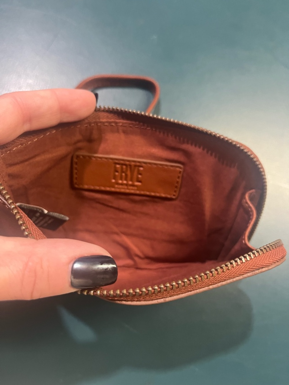 Frye Cognac Melissa Leather Wristlet - Picture 7 of 9